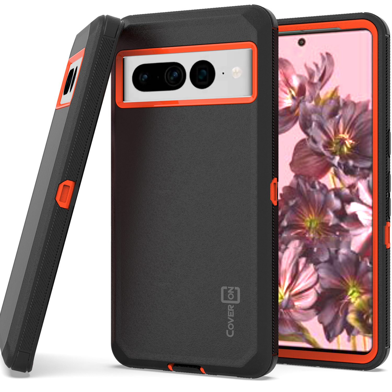 CoverON For Google Pixel 7 Pro Case, Military Grade Heavy Duty Full Body Rugged Phone Cover, Black